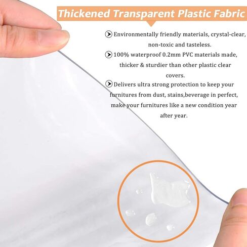 أغطية كراسي بلاستيكية من AKEfit، غطاء أريكة عالي التحمل للأريكة، أكياس متحركة شفافة مقاومة للماء والغبار للكرسي بذراعين أو كرسي، ضد مخالب القطط والكلاب، شفاف، SLSFZ-11C-S in Kuwait