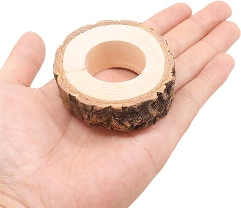 Handcrafted Rustic Wood Napkin Rings for Dinner Table Decoration, Set of 12 in Saudi Arabia
