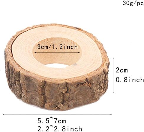Handcrafted Rustic Wood Napkin Rings for Dinner Table Decoration, Set of 12 in Saudi Arabia