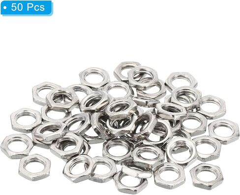 PATIKIL M9x1.0 Steel Hex Nuts, 50 Pack Metric Thread Zinc Plated Finished Hardware Nuts Screw Bolt Fasteners for Lamps Machinery Repair 2.5mm Height in Saudi Arabia