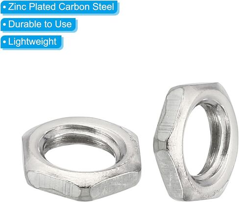 PATIKIL M9x1.0 Steel Hex Nuts, 50 Pack Metric Thread Zinc Plated Finished Hardware Nuts Screw Bolt Fasteners for Lamps Machinery Repair 2.5mm Height in Saudi Arabia