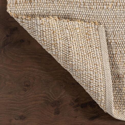 سجادة NuLOOM 3x4 Elfriede من الجوت والقطن المنسوجة يدويًا، طبيعية، نمط مزرعة ريفي متين، تصميم منسوج، ألياف طبيعية، لغرفة النوم، غرفة المعيشة، غرفة الطعام، المدخل، المكتب، المدخل in Saudi Arabia