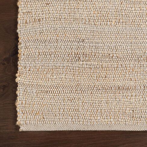 سجادة NuLOOM 3x4 Elfriede من الجوت والقطن المنسوجة يدويًا، طبيعية، نمط مزرعة ريفي متين، تصميم منسوج، ألياف طبيعية، لغرفة النوم، غرفة المعيشة، غرفة الطعام، المدخل، المكتب، المدخل in Saudi Arabia