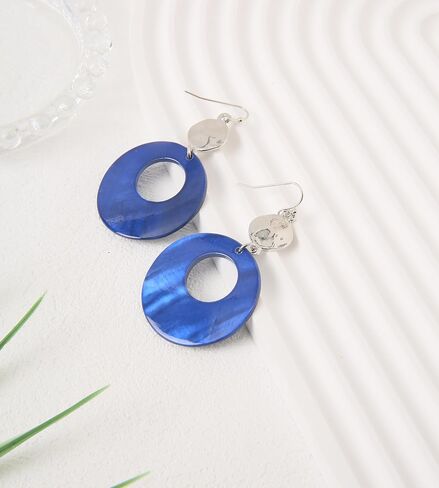 Jules D. Natural Shell Tear Drop Earrings Trendy Fashion Dangling Earring for Women in Kuwait