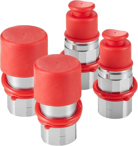 VEVOR LSQ-FF Flat Face 1/2" NPT Skid Steer Hydraulic Quick Connect Couplers with 4 Dust Caps (ISO16028), Silver in Saudi Arabia