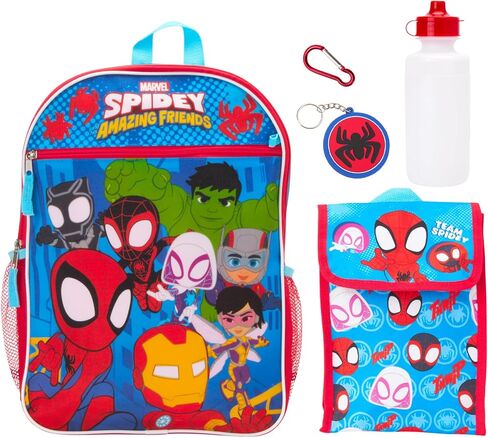Fast Forward 5-Piece Kids Backpack Set - Spidey, Disney, Ninja Turtle, Hello Kitty - 15" School Bookbag for Boys and Girls, Frozen Blue in Saudi Arabia
