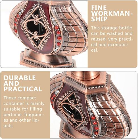 Healifty Travel Perfume Bottles Arabic Perfume Bottles Vintage Perfume Dispenser Glass Perfume Bottle Refillable Essential Bottle Oil Empty Crystal Perfume Vial 12ml Mini Perfume in Saudi Arabia
