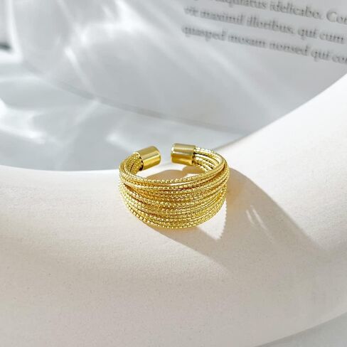 S925 sterling silver ring female ins niche design multi-layer silver rope open ring ring in Saudi Arabia