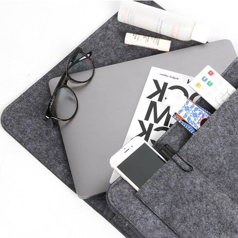 5 Pockets Bedside Caddy, Felt Bed Storage Organizer Hanging Bag Holder for Magazine Book Phone Tablet iPad Cables Remote and Glasses Holder Home Dorm Bed Sofa-Dark Gray in Saudi Arabia