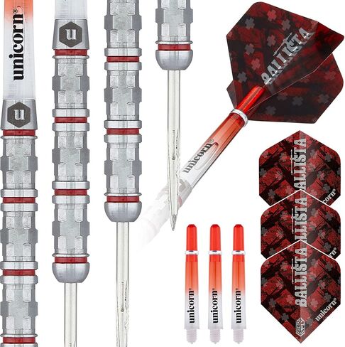 ‎Unicorn Steel Tip Darts Set | Ballista | 90% Natural Tungsten Barrels & Volute Points | 21g, 22g, 23g, 24g, 25g or 26g in Saudi Arabia