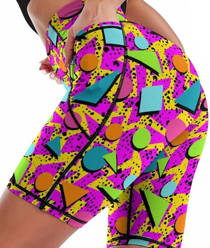 High Waist Knee Length Biker Shorts Women Tummy Control Workout Yoga Running Leggings with Pockets in Saudi Arabia