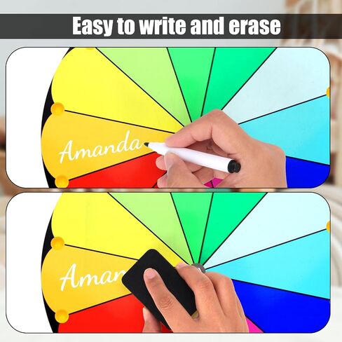 12 Inch Spinning Prize Wheel, 12 Slots Tabletop Prize Raffle Wheel Spinner with Stand Spin The Roulette Wheel with Dry Erase & 8pcs Markers for Carnivals Trade Shows Holiday Activities Games (Style 1) in Saudi Arabia