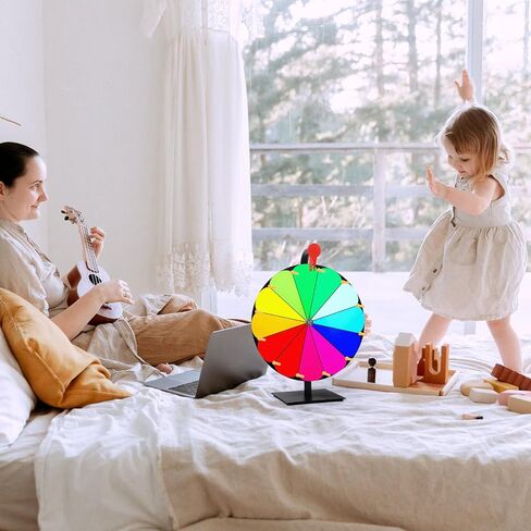 12 Inch Spinning Prize Wheel, 12 Slots Tabletop Prize Raffle Wheel Spinner with Stand Spin The Roulette Wheel with Dry Erase & 8pcs Markers for Carnivals Trade Shows Holiday Activities Games (Style 1) in Saudi Arabia