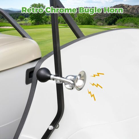 10L0L Retro Clown Horn for Golf Cart Accessories, Classic Vintage Metal Twist Loudspeaker Siren Hooter Snail Air Horn Compatible with Yamaha, EZGO, Club Car Golf Cart and Bike in Saudi Arabia