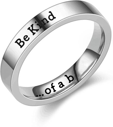 HUASAI Be Kind of a B Ring for Women Be Kind Ring Stainless Steel Inspirational Ring Motivational Band Ring for Best Friend Friendship Gifts in Saudi Arabia