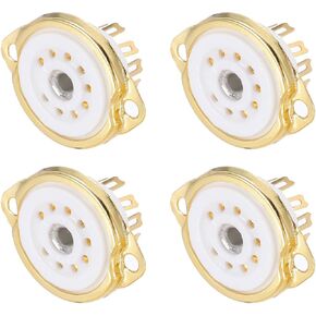 MECCANIXITY 4 Pcs 9pin Tube Socket Ceramic Tube Socket,Vacuum Tube Protect Tube Pin Socket PCB Tube Socket White