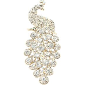 EVER FAITH Party Prom Accessory Jewelry Austrian Crystal Elegant Peacock Bird Animal Brooch Pin for Women