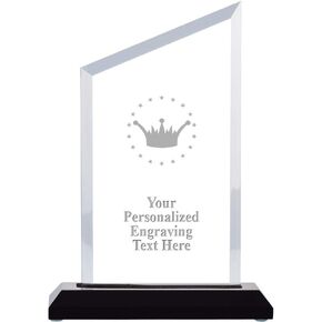 Crown Acrylic Award, 8" H Personalized Acrylic Award Trophy with Custom Engraving Prime