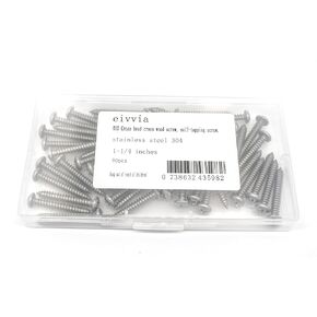 50pcs #10 X 1-1/4" Stainless Steel Cross Head Cross Wood Screw, 18-8 (304) Stainless Steel Screw, self-Tapping Screw.