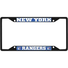FANMATS 31387 New York Rangers Metal License Plate Frame Black Finish