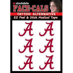 Wincraft NCAA Alabama Crimson Tide Face Tattoos, Team Colors, One Size