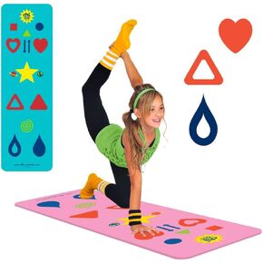 Yoga Mat & Game, Kids, Tween, Adult sizes + Free App and How-To Poster, Fun Activities - Follow the Symbols, Aligns the Body - Easy to Learn for All Levels, Phresh Chi Mat for Yoga, Fitness, Exercise, Meditation, Wellness