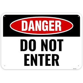 1PC Danger Do Not Enter Sign, 10 x 7 Inches - Aluminum - No Entry Stay Out Hazard Keep Out Outdoor Sign
