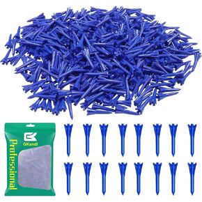 Golf Tees 5 Prong Design Plastic Short Golf Tees 1 1/2 Inch Bulk for Women Men Ladies Clubs Golf Balls 50/100 Count White Blue