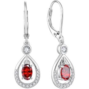 Dangle Drop Earrings 925 Sterling Silver Teardrop Cubic Zirconia Jewelry Leverback Earrings Birthday Christmas Anniversary Jewelry Gift for Women