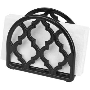 Home Basics C Cast Iron Paper Napkin Holder/Freestanding Tissue Dispenser for Kitchen Countertops, Dining, Picnic Table, Indoor & Outdoor Use, Dur, Black