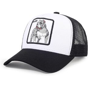 Trucker Hat Men Animal Snapback Hats Adjustable Embroidered Baseball Cap Mesh Breathable Square Patch Women Caps