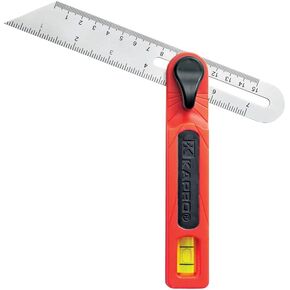 Kapro - 301 T-Bevel - Stainless Steel Blade - Features Vial, Trim Gauge, 15°, 30°, 45°, 60° & 75° Angle Markings, and Dual Directional Printed Scale - 7"