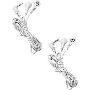 2 Packs Durable TENS Lead Wires 3.5mm Plug TENS to 3.5mm Snap Electrode Wires for TENS Unit, VOVOU Standard Electrodes Lead Wires for TENS EMS Massager Electric Muscle Stimulator
