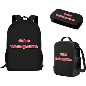 17 Inch Backpack and Pencil Case with Lunch Box Set for Boys GirlsCartoon Taxi Backpack Full Print School Bookbag Shoulder Bag for Travel Daypack