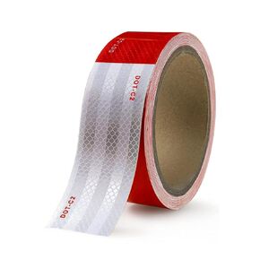 DUOFIRE DOT-C2 Reflective Tape Outdoor Waterproof 2inch x16ft Red White Reflective Tape Adhesive Reflector Tape for Cars, Trucks, Trailer, Outdoor High Visibility Warning Safety Reflective Tape