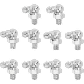 10 قطع تركيبات الشحوم الهيدروليكية متنوعة 1/8 بوصة 304 من الفولاذ المقاوم للصدأ زيرك تركيب مجموعة مسدس الشحوم مستقيمة 45 90 درجة زاوية تركيب الشحوم المترية (90 درجة) in Kuwait