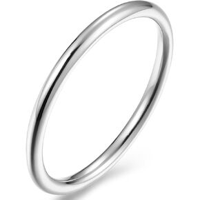 2mm Wedding Bands for Women,14k Gold Plated Titanium Alloy Band Ring,Handmade Dome Comfort Fit Flat Gold Ring Size 5-10