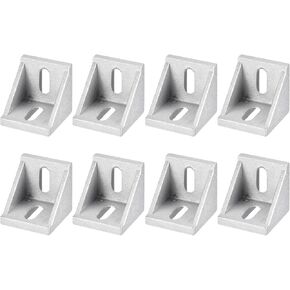 uxcell 4Pcs Inside Corner Bracket Gusset, 42x42x41mm 4545 Angle Connectors for 4545/5050 Series Aluminum Extrusion Profile Silver
