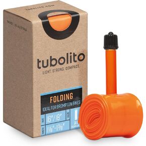Tubolito Tubo-Foldingbike Lightweight TPU Inner Tube for 16", 18", and 20" Folding Bicycles, 40mm/42mm Valve | Fits Tire Width 1 1/8" – 1 3/8" | Small Ecological Footprint | Ideal for Brompton