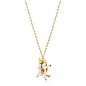 Initial Funny Unicorn Necklace Gifts for Girls, Gold Plated Initial Unicorn Necklace Christmas Birthday Gifts for Girls Cute Unicorn Gifts for Girls Teen Girls