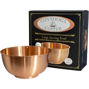 – Large 8 inch Pure Copper Bowl - Flat Bottom Bowl perfect for the Kitchen, Dinnerware & Decorative uses. Packaged in Attractive Gift Box!