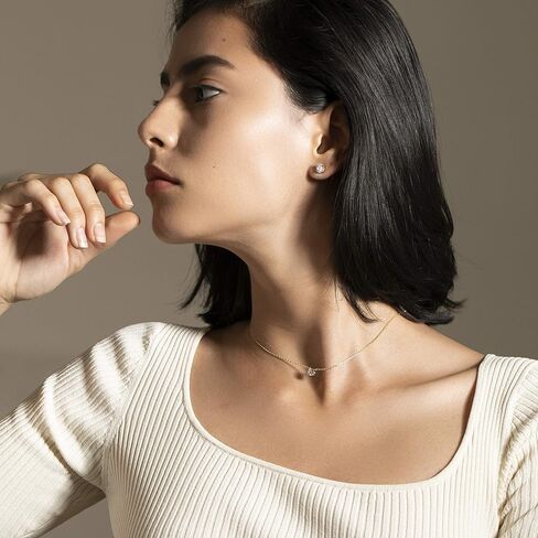 S.Leaf Cubic Zirconia Stud Earrings Studs Statement Earrings for Women Diamond Stud Earrings for Women Hypoallergenic Sterling Silver Flat Back Stud Earrings for Women in Kuwait