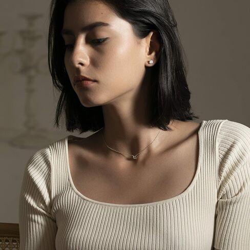 S.Leaf Cubic Zirconia Stud Earrings Studs Statement Earrings for Women Diamond Stud Earrings for Women Hypoallergenic Sterling Silver Flat Back Stud Earrings for Women in Kuwait