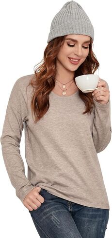 JINKESI Women's Casual Lightweight Crew Neck Long Sleeve Knit Top Loose Pullover Sweater in Kuwait