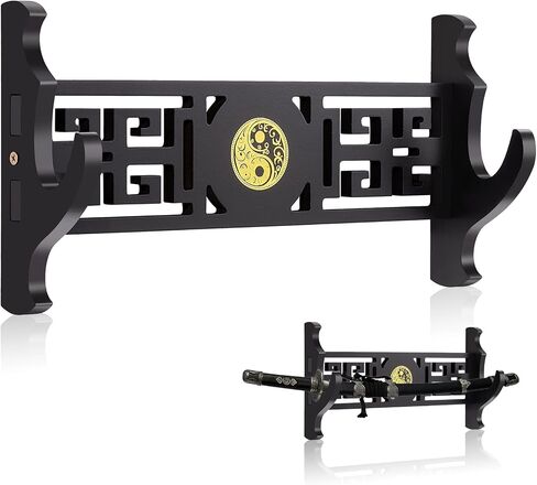 Katana Wall Mount Sword Holder, Chinese Bagua Style Katana Stand Sword Wall Mount with 1 Tier,Samurai Sword Wall Mount for Katana Samurai Swords in Saudi Arabia