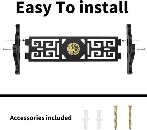 Katana Wall Mount Sword Holder, Chinese Bagua Style Katana Stand Sword Wall Mount with 1 Tier,Samurai Sword Wall Mount for Katana Samurai Swords in Saudi Arabia