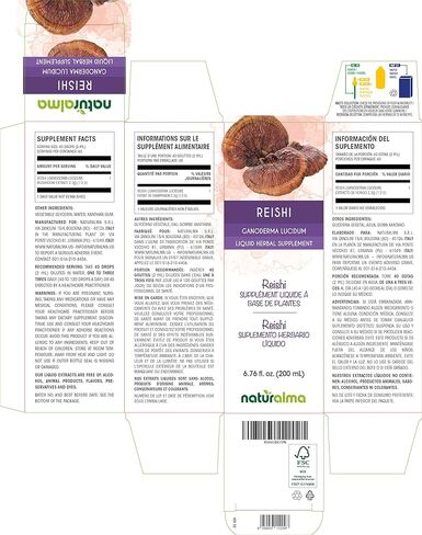 Naturalma Reishi (Ganoderma lucidum) fungus or mushroom Alcohol-free Tincture - 4 fl oz Liquid extract in drops - Herbal supplement - Vegan in Saudi Arabia