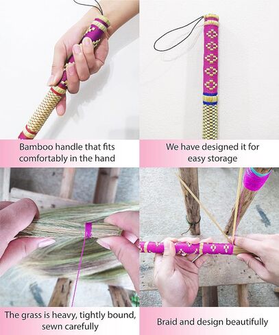 40 inch Tall of Asian Broom for Cleaning Tile Floor,Soft bristles,Long Handle Hand Grip The Reed Tree with Grass,Broom Design for Sweeper Garbage Dust,Vintage Broom,Durable Broom Indoor & Outdoor in Saudi Arabia