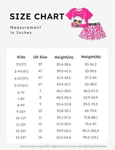 L.O.L. Surprise! Toddler Girl Skirt Set Short-sleeve Tee and Skirt Sets 2PCS Clothes Set Outfit 3-10 Years in Saudi Arabia