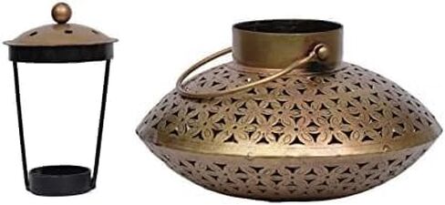 SFUS-10, Cast Iron Antique Degchi Style for Dhoop Holder and Candle Light | Incense Burner | Dhoop Dani | Pooja Items | Jaipur Crafts | Antique Lantern| Dhoop Batti Stand | Sambrani Holder|, Brown in Saudi Arabia